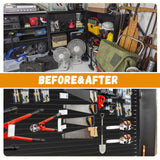 Landical PVC Slat Wall Panels 4 x 8 ft, 8 Panels, Organizer Storage System Slatwall for Wall Tool Organization Peg Board Storage Rack, Black Landical