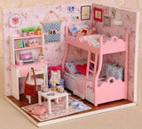 Ogrmar Wooden Dollhouse Miniatures DIY House Kit with Cover and Led Light-Blossom Age Ogrmar