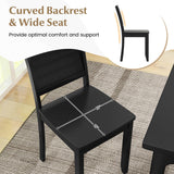 Giantex Wood Dining Chairs Set of 2, Modern Kitchen Chairs w/Rubber Wood Legs, Curved Backrest, Farmhouse Diner Chairs, Wooden Armless Side Chairs for Home Dining, Restaurant, Load 400 LBS, Black Giantex