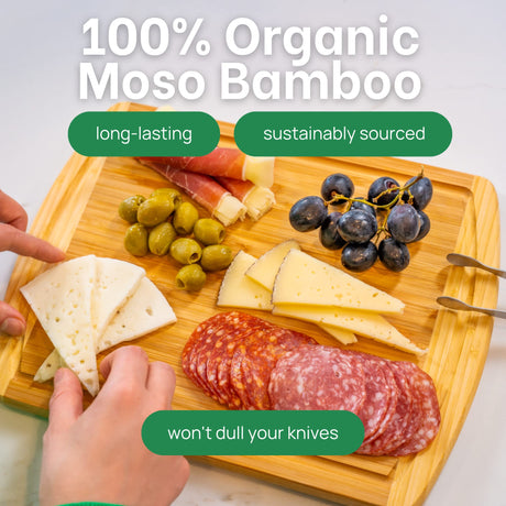 GREENER CHEF 12 Inch Small Bamboo Cutting Board with Lifetime Replacements - Small Wooden Chopping Board for Kitchen, Meat, Vegetables, Cheese, Bread, Charcuterie, and Everyday Food Prep Greener Chef