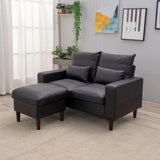 Panana 2 Seater with Ottoman Small Sofa Set, Sectional Sofa Loveseat with Ottoman for Small Space Living Room Apartment Panana