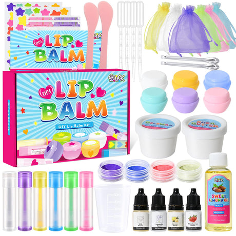 GZDUCK DIY Lip Balm Making Kit- 42Pcs Lip Balm Making Set for Girls, Make Your Own Lip Gloss, Lip Gloss Making Set with Multi-Flavor Multicolored DIY Makeup Set Gifts for Women Teens Kids GZDUCK