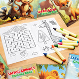 Treasure Cove Zoo Animals Mini Coloring Books for Kids Jungle Safari Party Favors Small Activity Books Bulk DIY Wild Drawing Pages for Classroom Reward Birthday Jungle Party Supplies 24Pcs Treasure Cove
