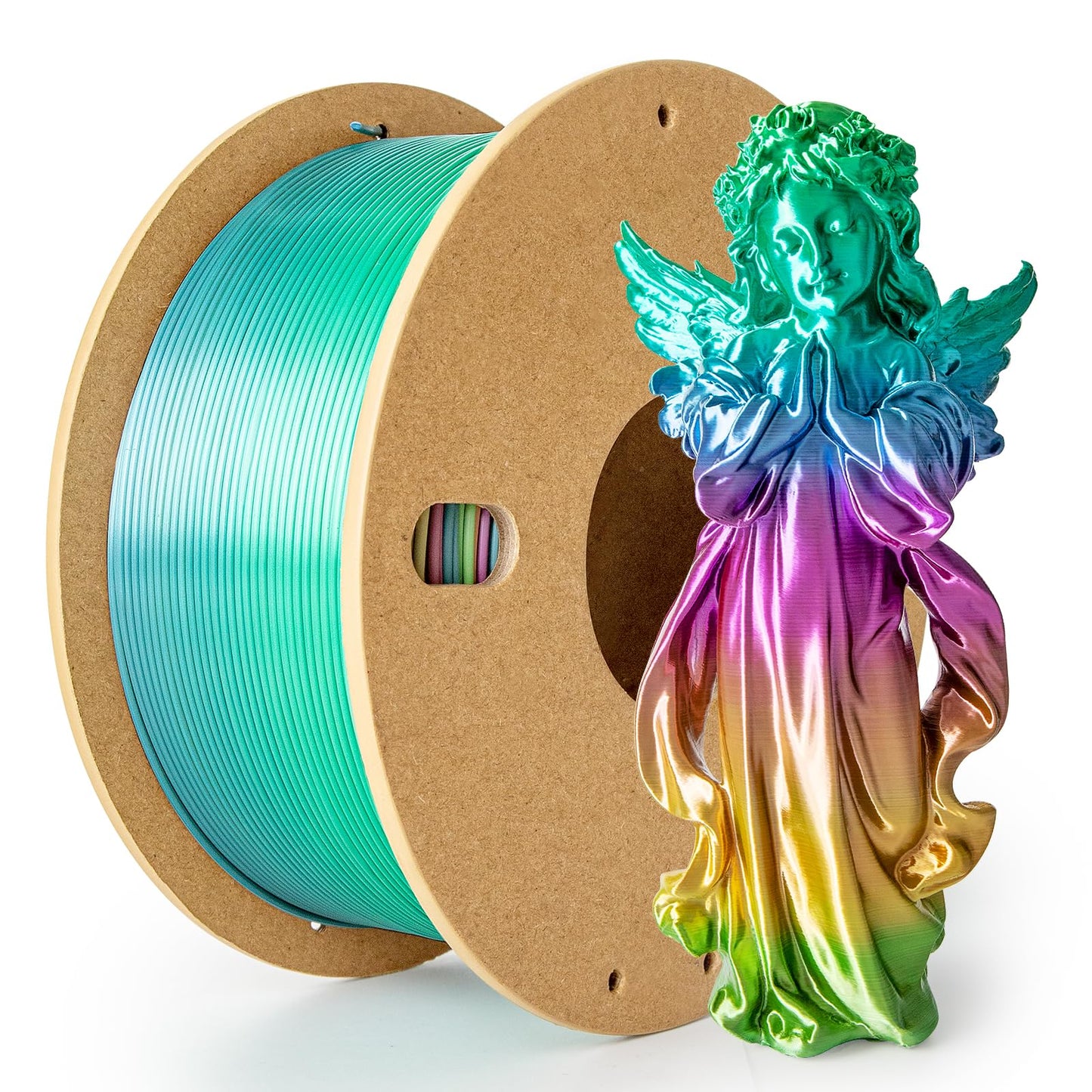 3Dgenius Silk Rainbow PLA Filament 1.75mm Silk PLA 3D Printer Filament Shiny Fast Color Changing Gradient Filament 3D Printing Filament Fit Most FDM Printers, 500g Spool(1.1lbs), Candy Series - WoodArtSupply