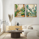 2 Pack Paint by Numbers Kit for Adults Beginner, Boho Green Plant Adult Paint by Number Kits on Canvas, DIY Acrylic Number Painting for Adults for Home Wall Decor Gift 16x20 Inch Possoco