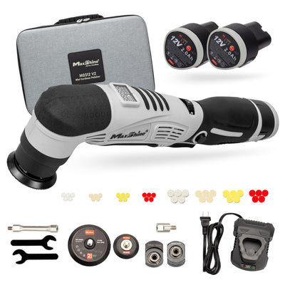 Maxshine Professional Mini Cordless Polisher (M0312 V2) - Portable, Lightweight (1.93 lbs), 6-Speed DA/Rotary Polisher for Auto Detailing, Scratch & Swirl Repair, Paint Protection, Gloss & Shine