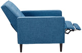 Christopher Knight Home Macedonia Mid Century Modern Tufted Back Fabric Recliner (Muted Blue). GDFStudio