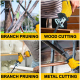 Cordless Reciprocating Saw for DeWalt 20V Battery, Brushless Power Recipro Saw, 0-3500SPM Variable Speed, Tool-free Blade Change, 4 Saw Blades Kit for Wood/Metal/PVC Cutting, Bare Tool L1NXIXI