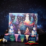 Vnaaem Christmas Wrapping paper for Boys Girls Kids - Rainbow Xmas Gift Wrap with Snowflakes Tree Snowman Reindeer Design for Christmas Holiday - 20 X 28Inches Per Sheet(8 Pack) Vnaaem