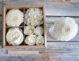 Mixed White Sola Flower with Cotton Wick Diffuser Set Replacement for Home Fragrance by Plawanature plawanature