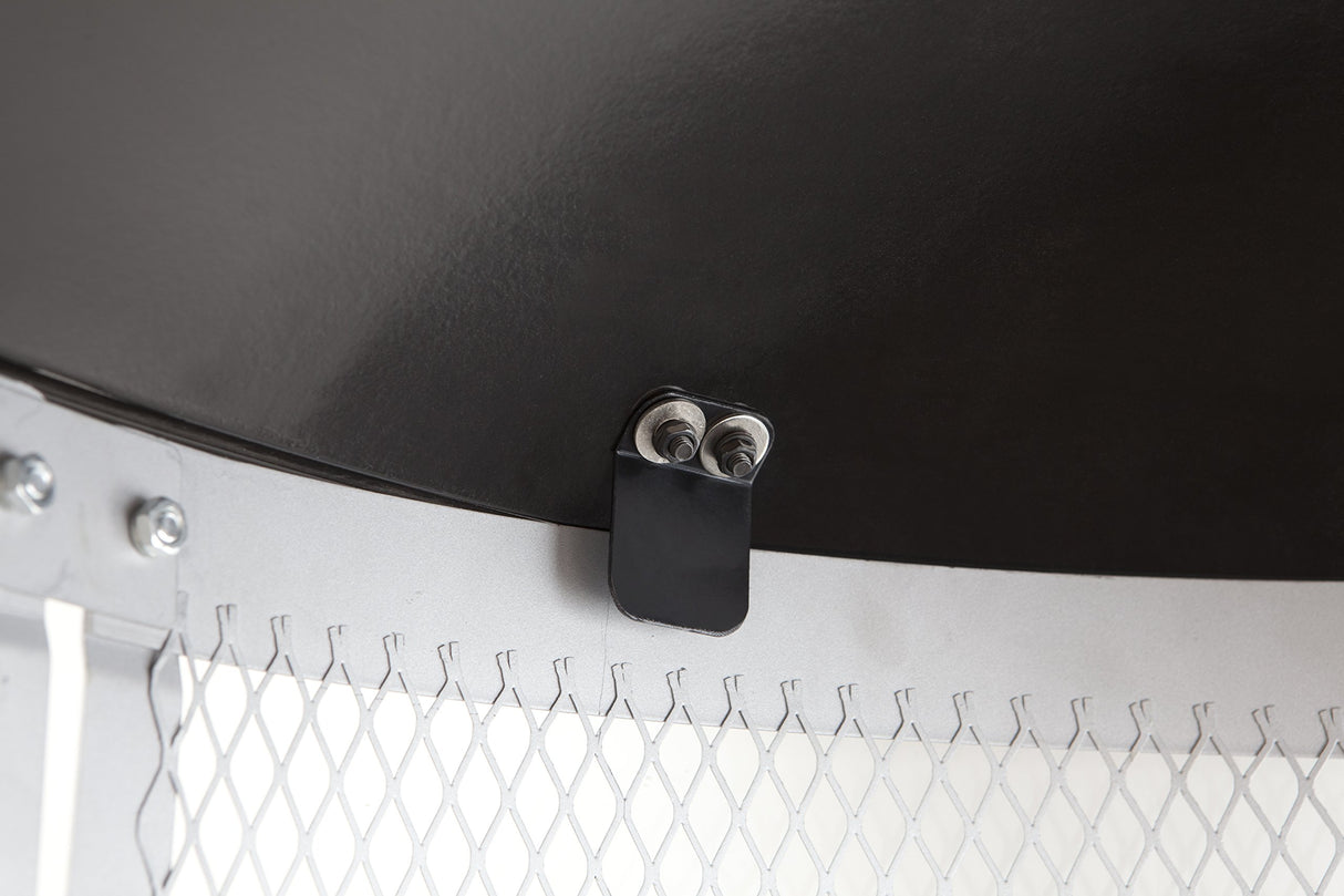 Fire Sense 01471 Fire Pit Bessemer Rolling Patio Fireplace Wooden Bonfire Porcelain Enamel Wood Burning with Wheels & Handle Grip for Outdoor Entertaining - Black & Silver - 28" Fire Sense