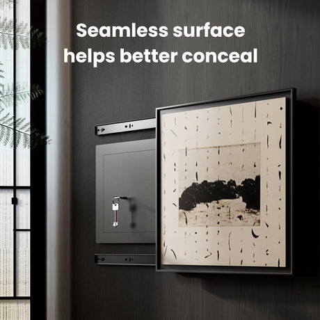 KornerBatl Hidden In Wall Safes Between Studs with Removable Pegboard, 0.405 Cubic Ft. Hidden Security Floor Safe with Key Lock for Handgun, Jewelry, Passport KornerBatl