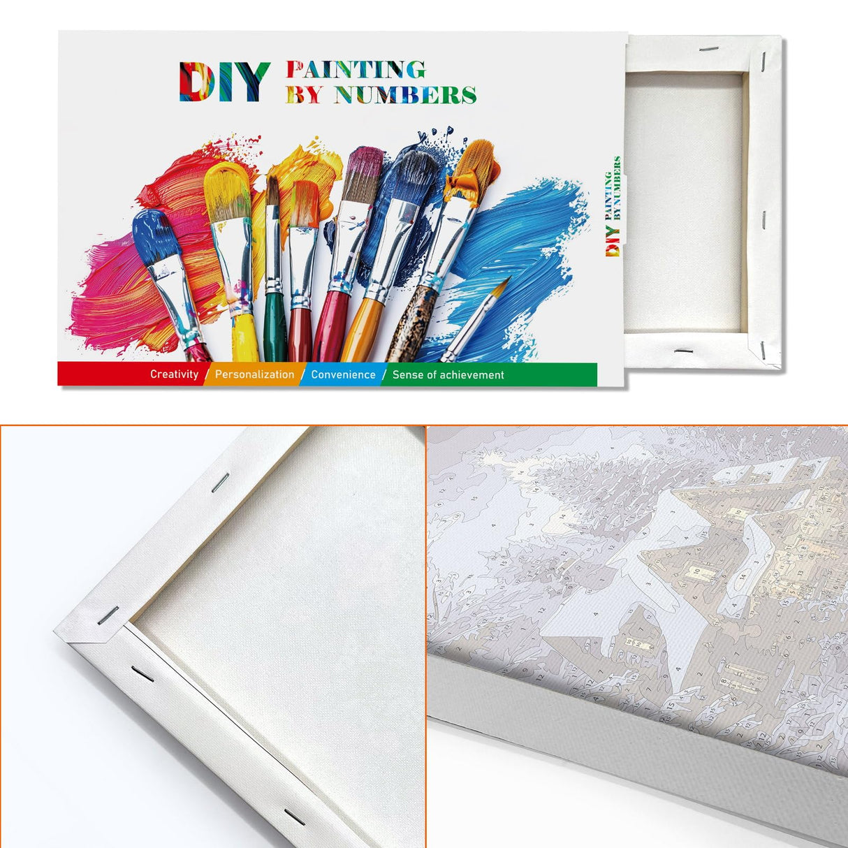 JOOZ Christmas Paint by Numbers Kit for Adults with Frame, Winter House Paint by Number with Easel, DIY Christmas Framed Paint by Number Kits for Gift Home Wall Decor 8x12 Inch JOOZ