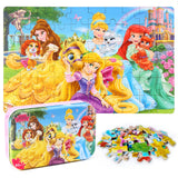 MZZOTOY Princess Puzzles for Kids Ages 4-8, 60 Pieces Puzzles for Kids Ages 3-5 Princess Puzzle for Girls and Boys Toys Jigsaw Puzzles in a Metal Box Educational Puzzles (Princess) MZZOTOY