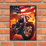 HMDIIMGE 5D Diamond Painting Kits for Adults The American Flag and The Motorcycle Diamond Art Kits DIY Full Round Drill Motorcycle with Diamonds Gem Art Help Relieve Stress 12x16 inch HMDIIMGE