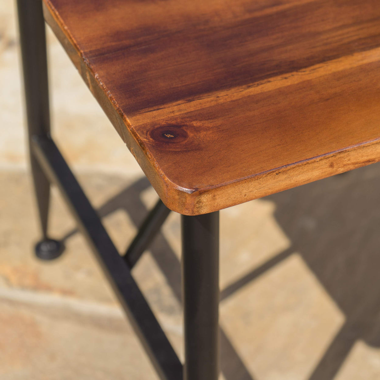 Christopher Knight Home Ocala Outdoor Industrial Wood Coffee Table with Iron Accents, Black / Antique Finish Christopher Knight Home