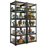 REIBII Storage Shelves 6 Tier Garage Shelving Heavy Duty Metal Shelving Loads 2250LBS Adjustable Metal Shelves for Garage Pantry Closet Kitchen Basement 16" W x 16" D x 72" H REIBII