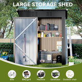 COMHOMA Shed Outdoor Storage Shed Metal,Lockable Doors Tool Sheds with Sloping Roof,Steel Garden Shed with Air Vent for Backyard,Patio,Lawn,Poolside (Brown, 5'*3') COMHOMA