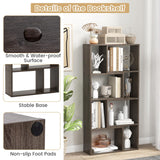 Tangkula 5 Tier Geometric Bookshelf, 48”H Freestanding 8-Cube Open Bookcase, Wooden Storage Display Shelf, 2 Anti-Toppling Devices, 8 Cubes Home Office Decor Room Divider for Living Room (1, Gray) Tangkula