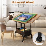 upvercy Large Puzzle Table with 2 Drawers for 300-1500 Piece Puzzles - Rolling Puzzle Table with Adjustable Height & Angle, Puzzle Board with Felt, Cover, Storage Drawer for Adults upvercy
