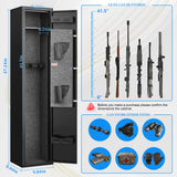 2-3 Gun Safe for Rifles and Pistols, No Assembly Required, Gun Safes for Rifle with Password Lock, Gun Cabinet for Home with Removable Shelf，180° Full Access Door, Alarm System & Mute Mode Marcree