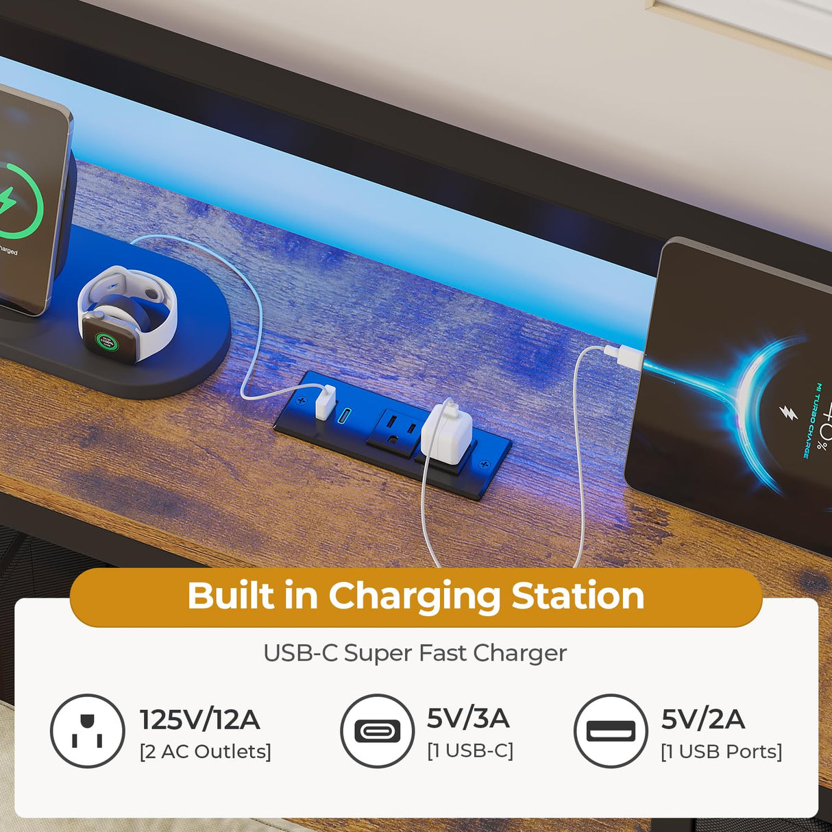 ADORNEVE Daybed with Trundle, Twin Day Bed with Storage Headboard & Charging Station, Height Adjustable Metal Trundle Bed Twin, Sofa Bed Frame for Living Room, Bedroom and Guest Room, Black ADORNEVE