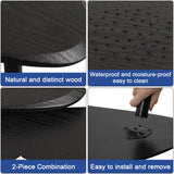 WDSHIYI Black Nesting Coffee Tables Set of 2 End Bamboo Table for Living Room Bedroom Apartment Modern Industrial Simple Nightstand 32" D x 20" W x 18.5" H WDSHIYI