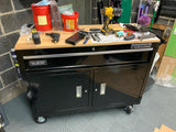46 in. Mobile Storage Cabinet with Wood Top Tool Cart Workbench Yukon
