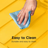 IRIS USA 27 Gallon Heavy Duty Truck Bed Toolbox Storage Tote Bins with Lids, 2 Pack - Made in USA, Tough Snap On Lockable Lid Stackable Industrial Tubs, Garage Organization Reusable Box - Black/Yellow Iris Ohyama