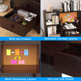 RUPOLX Espresso Kids Desk and Chair Set for 5-12 Year Old, Childrens Computer Desk with 4 Drawers, Kids Study Table with Storage Shelf -IxX-40 RUPOLX