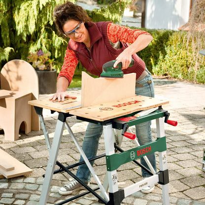 Bosch Work Bench PWB 600 (4 Blade Clamps, Cardboard Box, Max Load Capacity: 200 kg) - WoodArtSupply