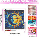 ARPADAMO Sun and Moon Diamond Art Kits for Adults,5D Diamond Painting DIY Diamond Art Diamond Painting Kit for Adult,Round Full Drill Diamonds, Diamond Art Kits for Home Decor-13.78x13.78inch ARPADAMO