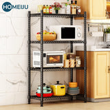 Homeiju 4 Tier Shelving Unit,Heavy-Duty Height Adjustable Storage Rack 1300 LBS Capacity with Adjustable Feet ,Metal Storage Shelves Wire Shelf for Kitchen Garage Laundry ,13.77"D x 35.43"W x 54.33"H Homeiju