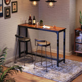 ODK 55 Inch Rustic Brown Bar Height Pub Table - Versatile Indoor Dining & Counter Table ODK