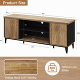 ONBRILL TV Stand for 55/60/65 Inch TV, LED Entertainment Center with Storage Cabinets and Adjustable Shelves, Mid Century Modern Wood TV Media Console for Living Room, Bedroom ONBRILL