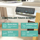 Monomi Electric Standing Desk, 55 x 28 inches Height Adjustable Desk, Ergonomic Home Office Sit Stand Up Desk with Memory Preset Controller (White Top/Wood Grain Frame) Monomi