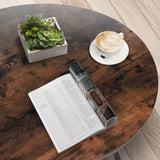 Masigle Round Coffee Table, 2-Tier Circle Coffee Table with Storage, Modern Wood Round Center Table, for Living Room, Small Space, Home Office, Easy Assembly, Rustic Brown Masigle