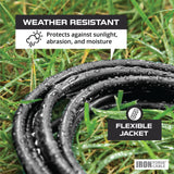 Iron Forge Cable 100 ft Heavy Duty Extension Cord Outdoor, SJTOW Oil Resistant 12 Gauge Lighted Extension Cord 3 Prong, 12/3 Black Industrial Electrical Cable 15 Amp for Farm, Ranch, Appliances IRON FORGE CABLE
