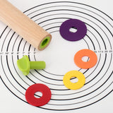 Mepple Rolling Pin with Thickness Rings and Pastry Baking Mat, 13.6" Adjustable Wood Rolling Pin Dough Roller for Baking Cookie Pizza, Comes with Large Silicone Pastry Mat and Wooden Stand Mepple