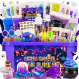 Slime Kit for Girls, Magic Galaxy Slime Making Kit with Magic Sticker,Making Butter Slimes Dark Powder to Make Glitter & Galactic Slimes Stress Relief Toys Fun Gifts Toys for 6-12 Year Olds Girls Boys HCHILDHOOD