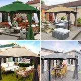 ontheway Replacement Canopy Top for Lowe's Allen Roth 10X12ft Gazebo #GF-12S004B-1 (Khaki) ontheway