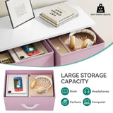 YITAHOME Dresser for Bedroom with 9 Drawers, Fabric Storage Dresser, Closet Dresser & Chest of Drawers for Living Room, Closets - Sturdy Steel Frame, Wooden Top & Easy Pull Fabric Bins(Rose Pink) YITAHOME