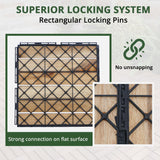 BEEFURNI Acacia Interlocking Deck Tiles (10PCS 12"x 12"), Wood Deck Tiles Interlocking Outdoor All Weather, Patio Flooring for Indoor Outdoor use, Easy Assembly, 1-Year Warranty (Natural Wood) BEEFURNI