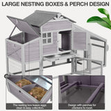 MEDEHOO Chicken Coop with Wheels Wooden Outdoor Chicken House Easy Cleaning with Nesting Box, Deeper Leakproof Pull-Out Tray and UV Proof Panel Roof - Reinforced Version MEDEHOO