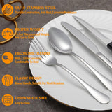 24 Pcs Silverware Set with Steak Knives Service for 4,Stainless Steel Flatware Set,Mirror Polished Cutlery Utensil Set,Home Kitchen Eating Tableware Set,Include Fork Knife Spoon Set,Dishwasher Safe MUTNITT