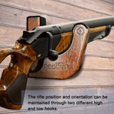 Angeebin Gun Rack Wall Mount Hold Up and Display Horizontal Rifle or Shotgun, Wooden Gun Hooks Suitable for Home and Store Angeebin