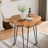 HOEGMST 19.5 Inch Live Edge Side Table, Wood Freeform Small End Table with Waterproof, Rustic Accent Table Unique for Living Room, Bedroom, Home HOEGMST