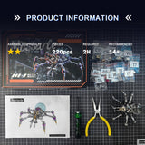 Mostarle Crystal Lamp Jumping Spider 3D Metal Puzzle, Arcynix DIY Model Kit Sci-Fi Mechanical Spider Steampunk Decor, Creative Gift & Futuristic Home Décor for Adults & Teens Arcynix