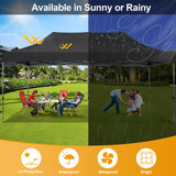 COBIZI 10x20 Pop Up Canopy Without Sidewall,Heavy Duty Canopy UPF 50+ All Season Wind Waterproof Commercial Outdoor Wedding Party Tents for Parties Canopy Gazebo with Roller Bag(10 x 20 ft Black) COBIZI