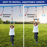 YAMIPROBI Ninja-Twister Swing Spins Set: Slackline Attachments - 360° Handle Twist-Spin Flips Toy Activate Ninja Powers Warrior Accessories Kids Hang Toys for Playground Backyard Blue YAMIPROBI